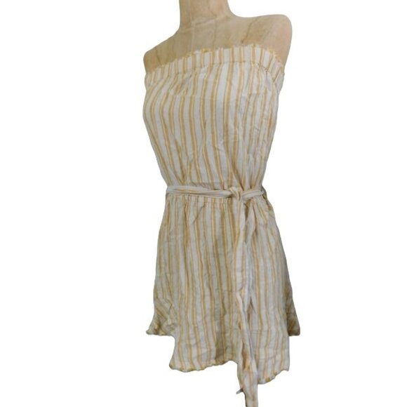 Cloth & Stone Size XS Striped Tie Belt Strapless Boho Stripe Dress - Picture 3 of 3